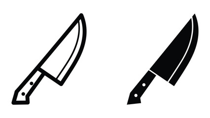 Pair of sharp kitchen knives illustration