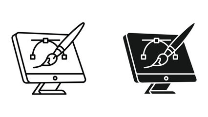 Graphic design concept on computer screen