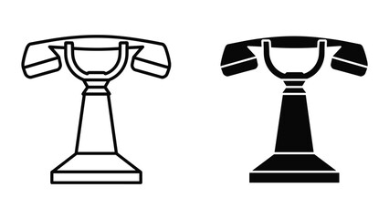 Vintage telephone illustration in black and white