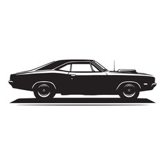 Classic Muscle Car Power and Speed Icon Symbol illustration design set collection