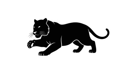 Obraz premium Black Panther Silhouette Walking Forward.