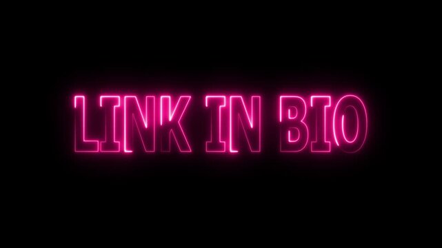 Link in Bio Neon Sign Glowing Pink on Black Background Digital Marketing Social Media Business Online Presence
