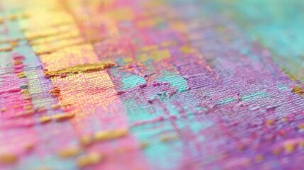 Obraz premium Colorful fabric texture showing patterns and threads in bright shades