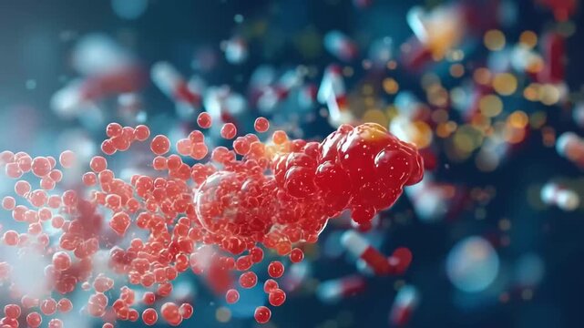 Microscopic Marvel: A stunning visualization of a cellular structure, showcasing intricate details in vibrant hues. The image delves into the core of scientific exploration and medical advancement.