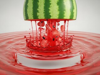 Watermelon juice explosion, summer refreshing liquid fruit extract