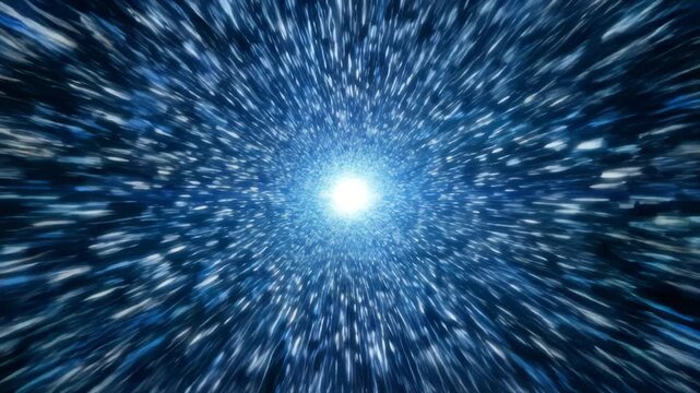 Hyper Space Tunnel Worm Hole Travel Journey Through Star Field Speed