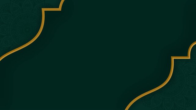 Green luxury Islamic Arabic Geometric Pattern Background Loop. Seamless Gold Ornamental Motion for Ramadan and Eid.