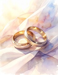 Lenormand Ring Card &ndash; Wedding Rings Symbolizing Commitment and Union
（ルノルマンカード「指輪」結婚と契約を象徴するリングのイラスト）