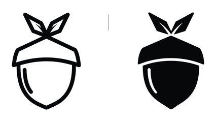 Acorn icon set in simple style © Jahidul