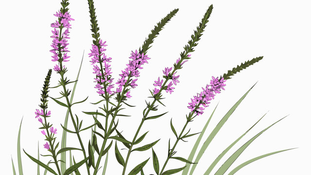 Purple Loosestrife Illustration A Detailed Botanical Study 3.