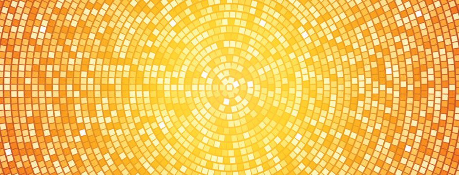  radial gold disco party pattern yellow square sequin mosaic