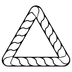 Triangle Frame With Rope Design Decorative Outline Illustration Rope Pattern Vector Isolated on White Background