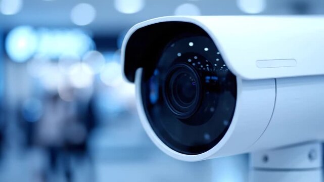 Vigilant Security Camera System Actively Monitoring Public Space with Dynamic Blurred Background