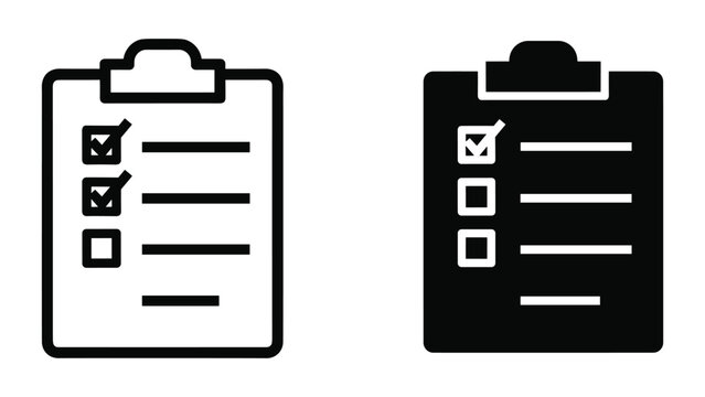 Clipboard with checklist icon in two different styles