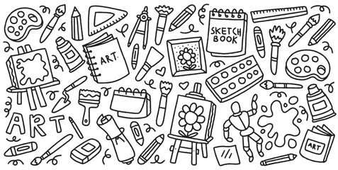 Hand drawn art education doodle element vector illustration
