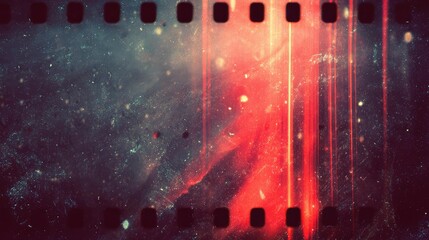 Abstract cinematic background featuring vibrant red hues, soft glowing particles, and grainy film texture, perfect for creative projects and visual storytelling.