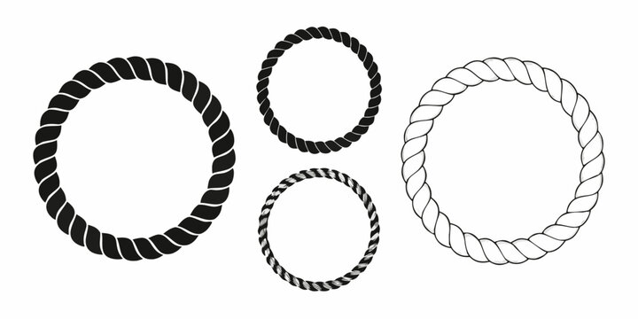 Four circular rope designs in varying thicknesses and styles