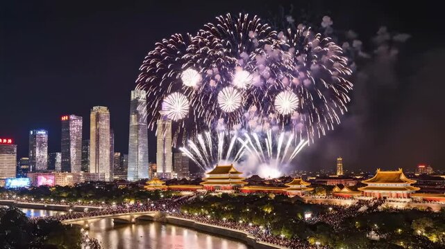 Spectacular fireworks illuminate Beijing's skyline during Lunar New Year celebrations