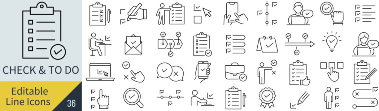 線の編集ができるチェックとto-doに関するアイコンセット（アウトライン化していない）
