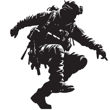 Black Urban Exploration Silhouette Silhouette Vector, High Quality Illustration on White Background