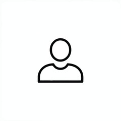 Clean outline user profile icon, representing personal accounts and identity for digital platforms.