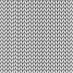 Seamless pattern texture of knitted rib fabric black on white. Beanie texture.