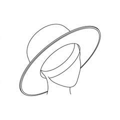 Flat technical drawing of a hat tipped backwards showing underside isolated on white background. Relaxed pose.