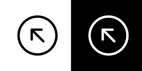 丸に左上矢印・外部リンクのシンプルアイコン（ベクター）