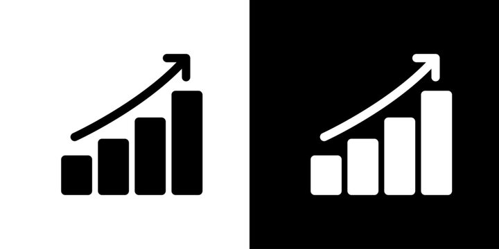 急成長・増加のグラフアイコン（ベクター）