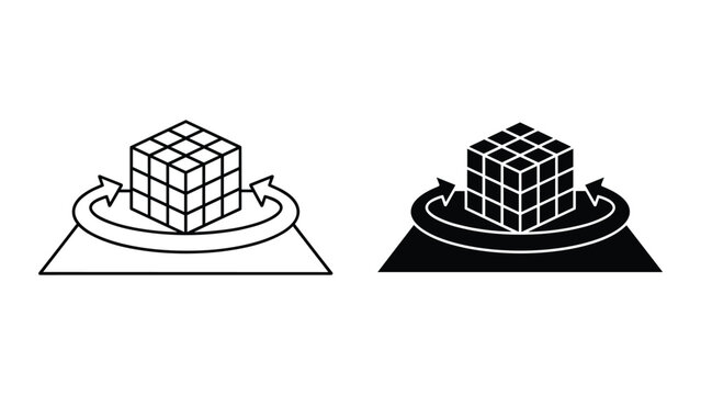 Rotating cube icon set