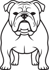 Obraz premium Bulldog Outline Silhouette Minimal Dog Line Art Icon