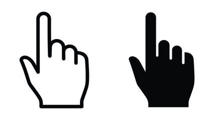 Obraz premium Hand icon pointing upward in different styles