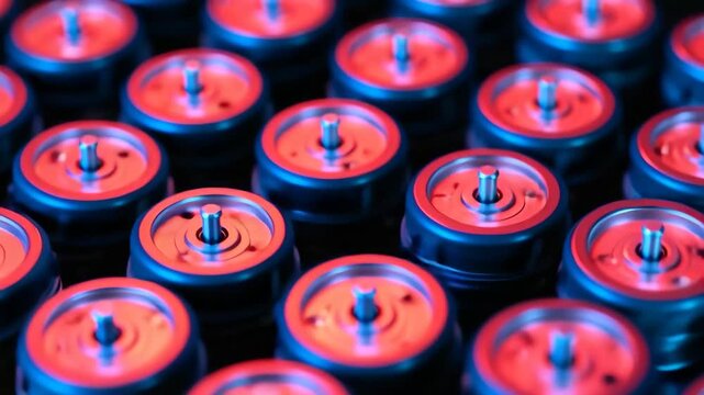 Precision Components: An up-close view reveals a series of meticulously crafted mechanical components arranged in an organized display. Capturing the essence of industry, detail, and technology.