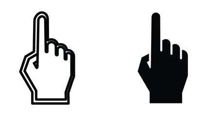 Fototapeta premium Hand icon pointing upwards in different styles