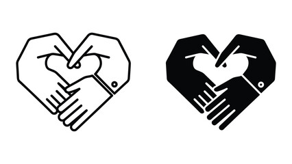 Fototapeta premium Handshake forming heart shape symbolizing partnership and love
