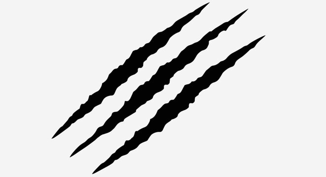 Minimalist Black Claw Scratches Graphic Element