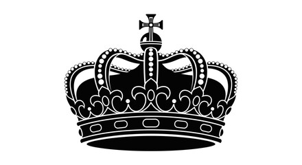 Obraz premium Ornate Sovereign King Crown Silhouette Detail