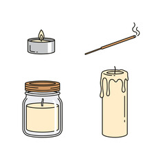 Zen Wellness Candles and Incense Stick Illustration