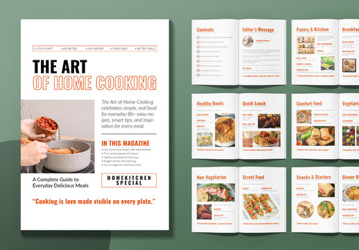 Cookbook Magazine Template Layout