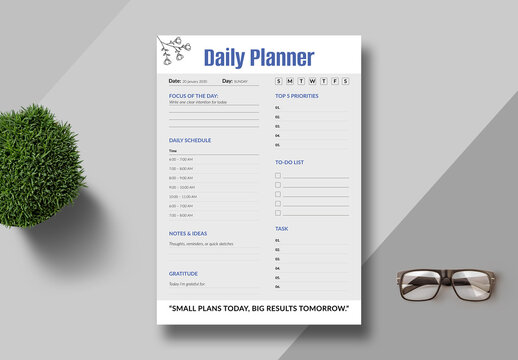 Daily Planner Template Layout