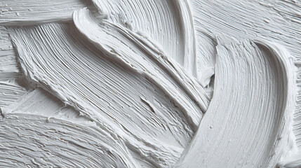 Abstract White Paint Texture With Curved Brush Strokes