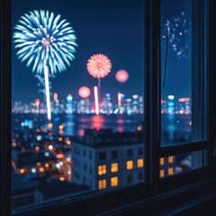 fireworks in the city