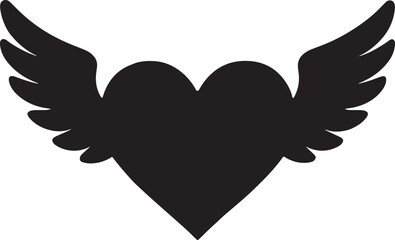 Obraz premium Heart shape with wings symbol love icon graphic design element