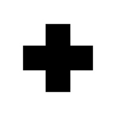 Obraz premium Silhouette of a First Aid Cross Medical Plus Health Icon Vector