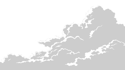 Cloudscape Illustration Serene Sky with Soft Gray Clouds.