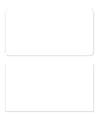 Blank White Rounded Glass Rectangle and Rectangle Shapes isolated PNG with Transparent Background