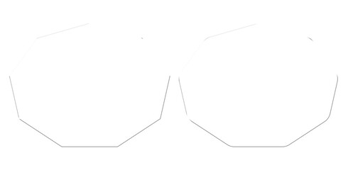 Minimalist White Glass Line Art Sunglasses Illustration isolated PNG with Transparent Background
