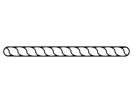 Divider Straight With Rope Design Decorative Outline Illustration Rope Pattern Vector Isolated on White Background