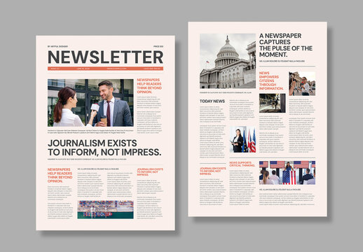Corporate Newspaper Newsletter Template