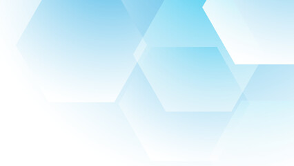 Blue and white background with a pattern of hexagons